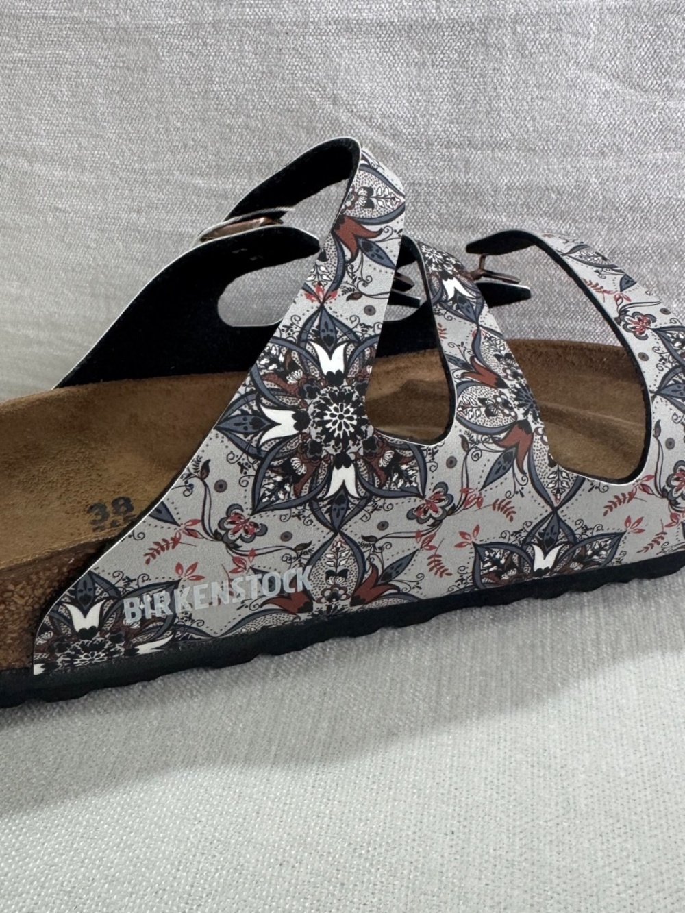 NEW Birkenstock Florida Boho Flowers Navy Birko-Flor Sandals Women EU 38 - Picture 8 of 10